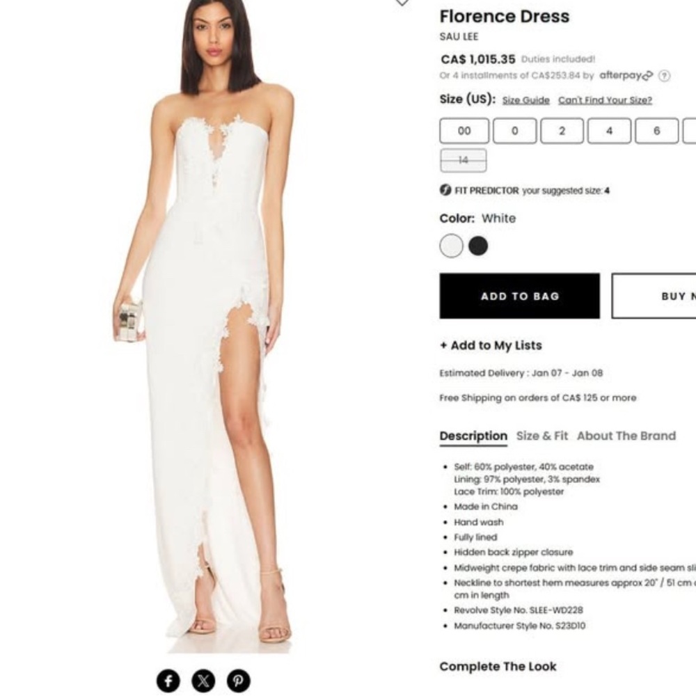 Elegant Strapless White Dress
